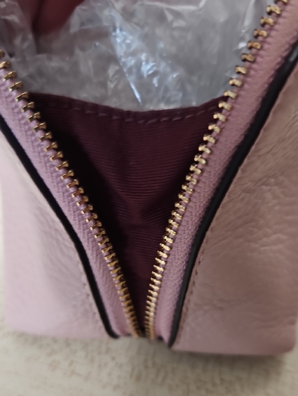 Coach X Disney Pink Pebbled Leather Cosmetic Pouch with Mickey Skate Graphic - Picture 10 of 10